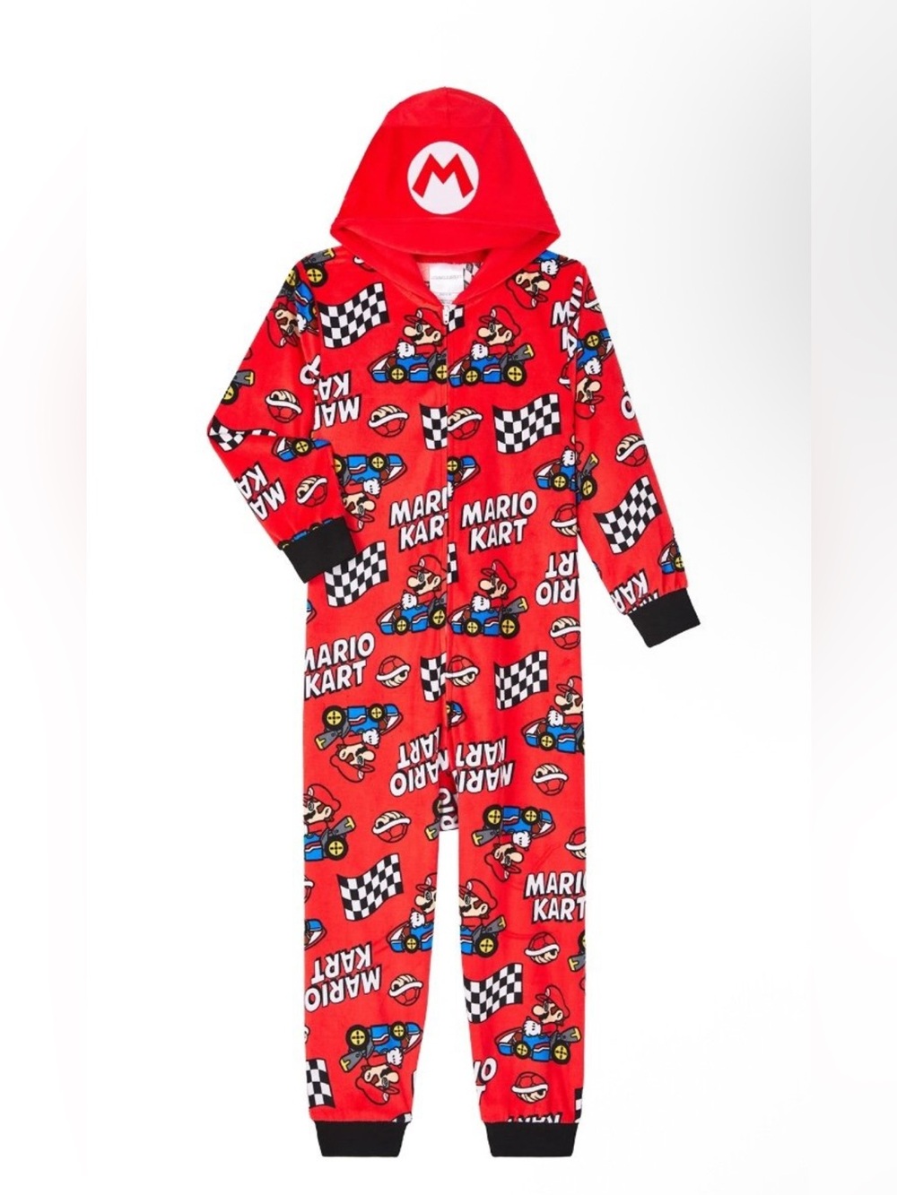 Super Mario Hooded Union suit Pajamas Size 6-7